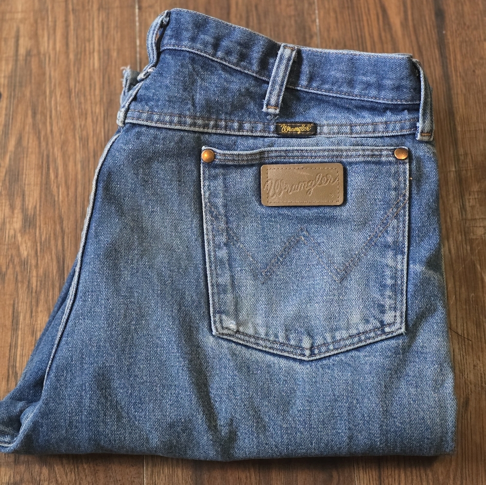 Wrangler Men Jeans Straight Blue Denim
